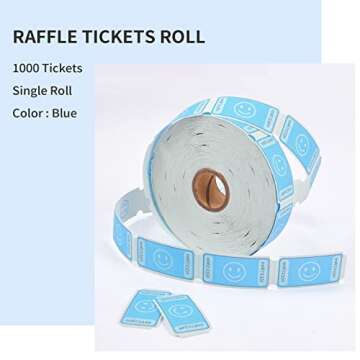 L LIKED Smile Raffle Tickets Roll,Each Tickets 1''x2'', for Events, Entry, Class Reward, Prizes,1000 Tickets Per Roll-Blue