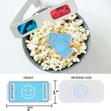 L LIKED Smile Raffle Tickets Roll,Each Tickets 1''x2'', for Events, Entry, Class Reward, Prizes,1000 Tickets Per Roll-Blue