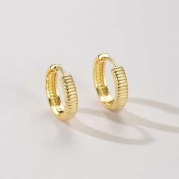 TONYAUTOPARTS Gold Hoops Earrings 14K Gold Hoop Earrings for Women Hypoallergenic Thick Hoop Earring for Womens Earring Minimalist Classic and Timeless 18MM