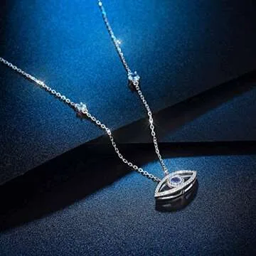 IOHUPCI Evil Eye Necklace for Good Fortune and Protection