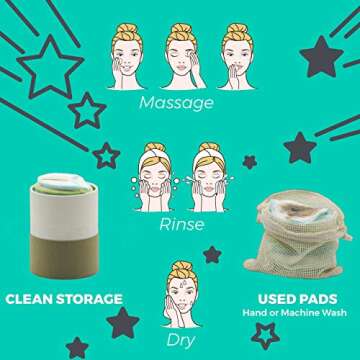 TANUMI Reusable Makeup Remover Pads Eco-Friendly 12 Pack