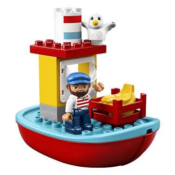 LEGO DUPLO Town Cargo Train Set - Push & Go Motor Train Toy for Toddlers - Preschool Learning Toy for Boys & Girls Ages 2-5, Includes Sound & Light, Moving Crane - Gift for Birthdays - 10875