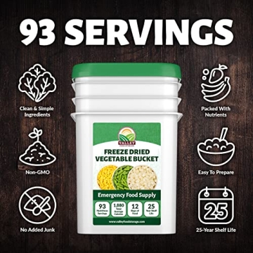 Freeze Dried Vegetable Bucket with 25-Year Shelf Life - Premium Food Supply