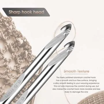 Tunisian Crochet Hooks Set with Cable 6-Inch Aluminum Interchangeable Crochet Hooks Set 3mm-10mm Long Crochet Hooks 26Pic (Umber)