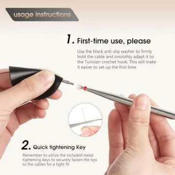 Tunisian Crochet Hooks Set with Cable 6-Inch Aluminum Interchangeable Crochet Hooks Set 3mm-10mm Long Crochet Hooks 26Pic (Umber)