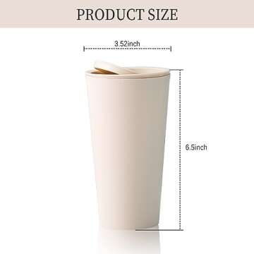 SSNNUU Car Trash Can with Lid, Mini Leakproof Trash Bin on Cup Holder, 400ML PP Plastic Car Garbage ...
