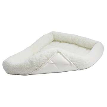 MidWest Homes for Pets Bolster Fleece Pet Bed for Dog And Cats 24L-Inch White w/ Comfortable Bolster | Ideal for Small Dog Breeds & Fits a 24-Inch Dog Crate | Machine Wash & Dry | 1-Year Warranty