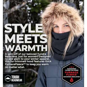 Tough Headwear Balaclava Ski Mask for Men and Women - Heavyweight Fleece Winter Shiesty Cover - Extr...