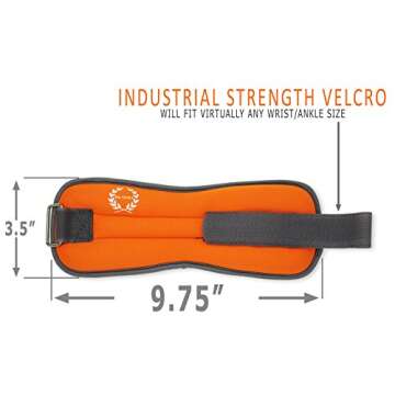 Adjustable Ankle Weights for Enhanced Workouts | DA VINCI 1 LB (Orange)