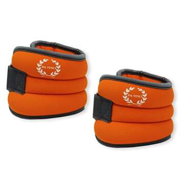 Adjustable Ankle Weights for Enhanced Workouts | DA VINCI 1 LB (Orange)