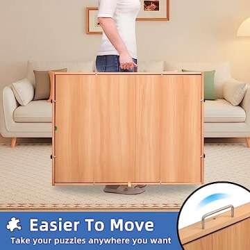1500 Piece Puzzle Table with Legs, 35''x26'' Adjustable Puzzle Tables for Adults and Children | 3-Tilting-Angle Portable Wooden Jigsaw Puzzle Board with 4 Drawers & Cover for Gift