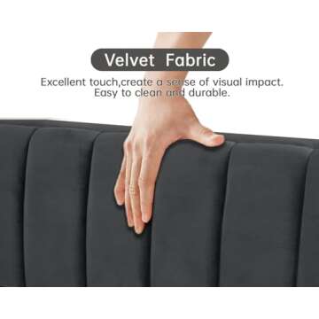 Morden Fort Velvet Office Sofa 71“W Contemporary Sofa Home Theater Seating Upholstered 3-Seater Modern Chesterfield Small Black Sofa Furniture for Living Room Office Bedroom Apartment, Black