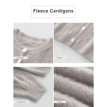 Cozy ANRABESS Fuzzy Knit Cardigan Sweater for Women
