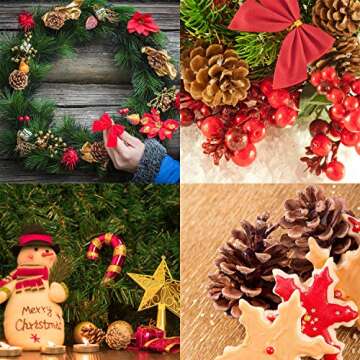 Whaline 25 Pcs 1.6-2.4 Inches Christmas Pine Cones Decoration with String, Natural Rustic Pinecones Bulk Ornaments for Crafting for Home Accent Decor, Fall Thanksgiving Tree Decoration