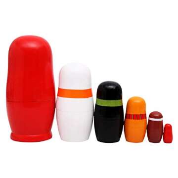 Debbieicy 6Pcs Beautiful Handmade Wooden Russian Nesting Dolls Santa Claus Matryoshka Dolls Gift for Christmas and Birthday - Stacking Doll Set of 6 from 6" Tall (Santa 6)