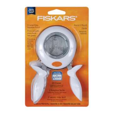 Fiskars Round n' Round Punch - XL Squeeze Cutter for Paper - Arts, Crafts, and Scrapbooking Supplies - 2" Circle