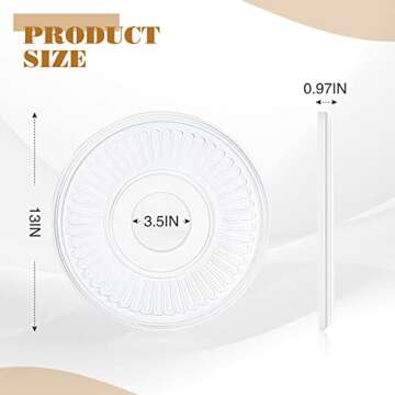 Liliful 2 Pieces PU Ceiling Medallion for Light Fixtures White Ceiling Light Decorative Fan Medallio...