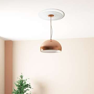 Liliful 2 Pieces PU Ceiling Medallion for Light Fixtures White Ceiling Light Decorative Fan Medallion Lighting Ceiling Ring Covers 13"OD x 3.5"ID Molded Round Ceiling Medallions for Chandeliers Home