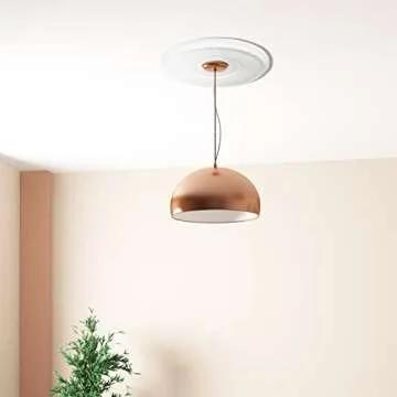 Liliful 2 Pieces PU Ceiling Medallion for Light Fixtures White Ceiling Light Decorative Fan Medallion Lighting Ceiling Ring Covers 13"OD x 3.5"ID Molded Round Ceiling Medallions for Chandeliers Home