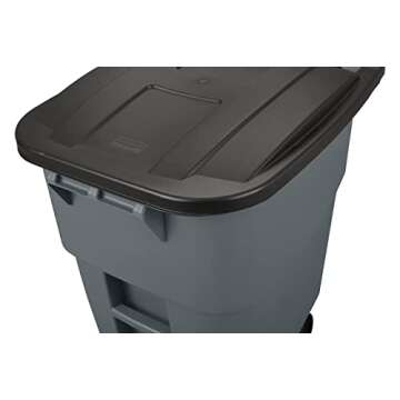 Rubbermaid Commercial Products Brute Rollout Trash/Garbage Can/Bin with Wheels, 50 GAL, for Restaurants/Hospitals/Offices/Back of House/Warehouses/Home, Gray