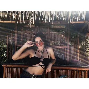 TYA Oversized Sunglasses for Women Fashion Oval Futuristic Chunky Sunglasses Cat-Eye Rectangular Shades Glasses Eyeglasses Orange