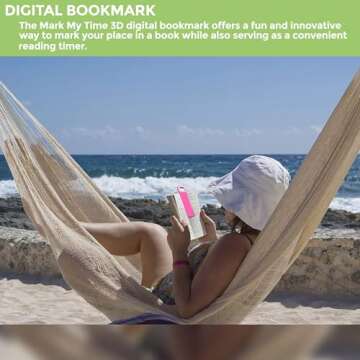 Mark My Time Reading Timer and Bookmark for Kids, Bookmarks and Reading Incentives, Great Christmas Gift & Stocking Stuffer for Book Lovers - Hot Pink