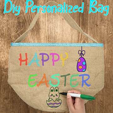 2PCS Bunny Bags for Kids - Perfect Easter Tote Baskets with Fluffy Tails