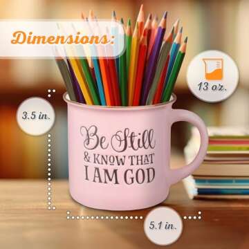 Christian Art Gifts Pink Camp Style Ceramic Coffee Mug – 13 oz. Microwave and Dishwasher Safe Insp...