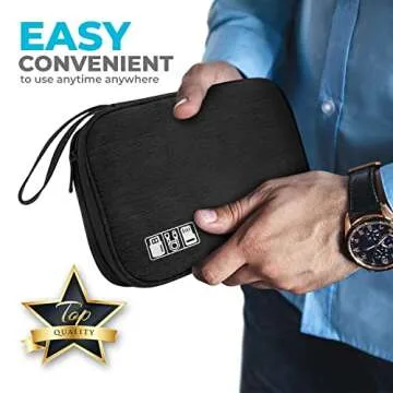 ToolBay Electronics Charger Organizer - Travel Cable Case for Cords, Chargers, and Tech Accessories