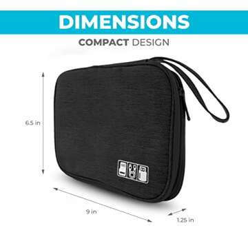 ToolBay Electronics Charger Organizer - Travel Cable Case for Cords, Chargers, and Tech Accessories
