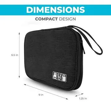 ToolBay Electronics Charger Organizer - Travel Cable Case for Cords, Chargers, and Tech Accessories