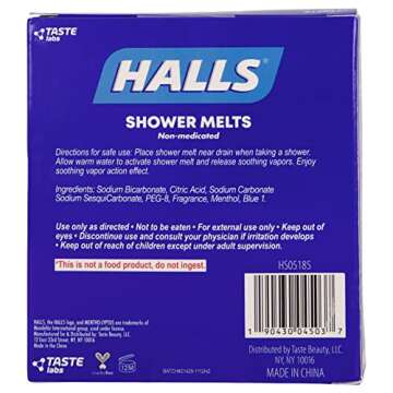 Halls Soothing Shower Melts 5 Pack - Mentho-lyptus Scented Aromatherapy with Essential Oils