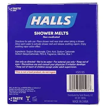 Halls Soothing Shower Melts 5 Pack - Mentho-lyptus Scented Aromatherapy with Essential Oils