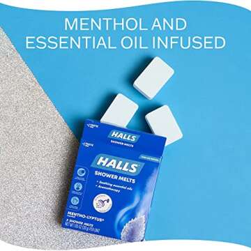 Halls Soothing Shower Melts 5 Pack - Mentho-lyptus Scented Aromatherapy with Essential Oils