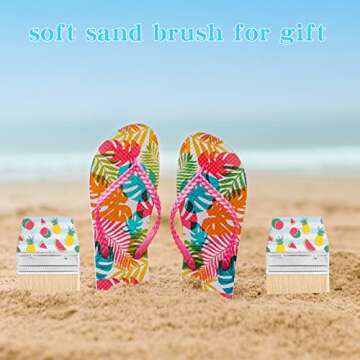 WANGDEFA Sand Beach Cleaning Brush Body Skin Feet Sand Remover for Beach Volleyball Sandboxes Beach Events Water Activities Sand Occasion (Fruit) (Wood 1)
