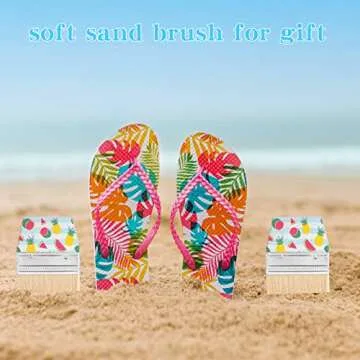 WANGDEFA Sand Beach Cleaning Brush Body Skin Feet Sand Remover for Beach Volleyball Sandboxes Beach Events Water Activities Sand Occasion (Fruit) (Wood 1)