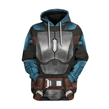 eioaner Pullover Hoodie Sweatshirt Coat 3D Printed Jacket Halloween Cosplay Costume Blue