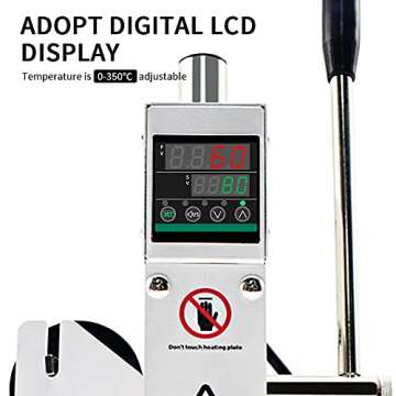 Upgraded Hot Foil Stamping Machine 5x7cm 110V Digital Embossing Machine Manual Tipper Stamper for Leather PU Laminated Paper Logo Embossing 1.97"x2.76"