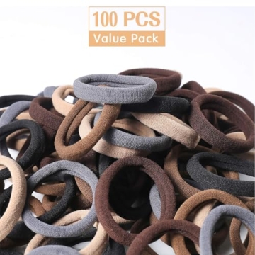 100 Pcs Thick Seamless Hair Ties for No Damage Styling