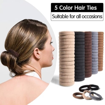 100 Pcs Thick Seamless Hair Ties for No Damage Styling