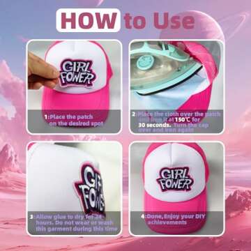 Cute Pink Embroidered Iron on Patches for Unique Style