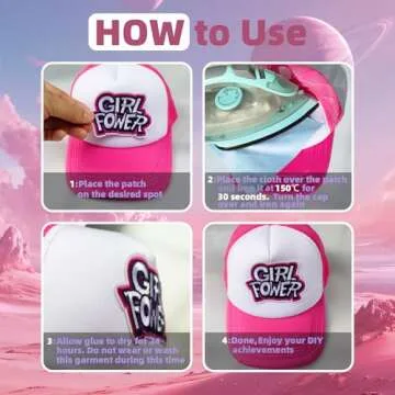 Cute Pink Embroidered Iron on Patches for Unique Style