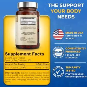 Zinc 50mg Supplement - Immune Support for All