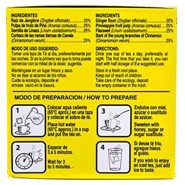 Tea CHUPA Panza - Herbal Tea with Ginger, Pineapple & Cinnamon - Set of 2