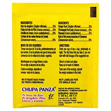 Tea CHUPA Panza - Herbal Tea with Ginger, Pineapple & Cinnamon - Set of 2