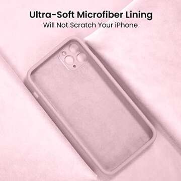 FireNova Designed for iPhone 14 Pro Case, Silicone Upgraded [Camera Protection] Phone Case with [2 Screen Protectors], Soft Anti-Scratch Microfiber Lining Inside, 6.1 inch,Chalk Pink