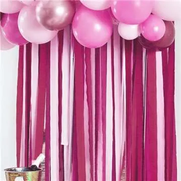 Burgundy Crepe Paper Streamers 8 Rolls, Party Streamers for Birthday Wedding Baby Bridal Shower Decorations Halloween Christmas Craft Supplies (1.8 Inch x 82 Ft/Roll, 656ft)