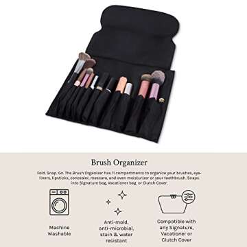 KUSSHI Travel Snap-in Brush Organizer for Makeup Lovers