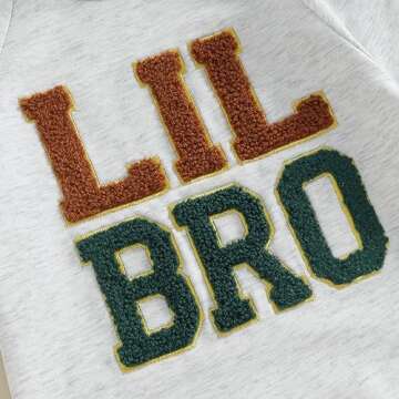 pengnight Newborn Baby Boys Girls Romper Long Sleeve Lil Bro Letter Print Solid Color Bodysuit Jumpsuit