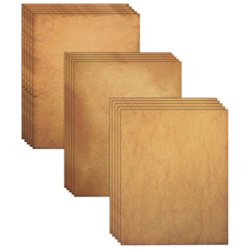 Better Office Products Aged Paper, 48 Sheets of Antique Looking Old Fashion Faux Parchment Paper, Le...